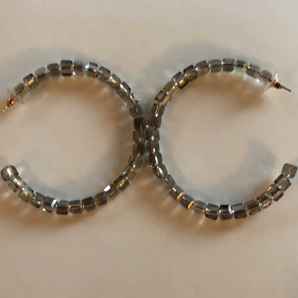 Smokey colored hoop earrings